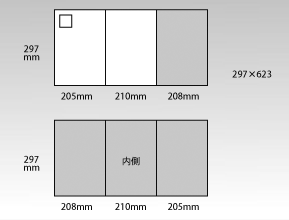 A4巻3折り型圧着はがき